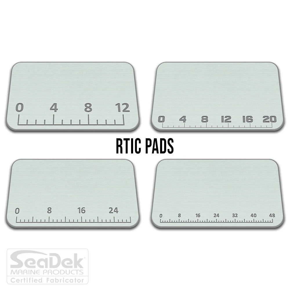 USATuff SeaDek ruler cooler pad for RTIC – Seafoam/StormGray EVA foam pad with integrated fish measuring ruler; durable non-skid RTIC cooler top pad.
