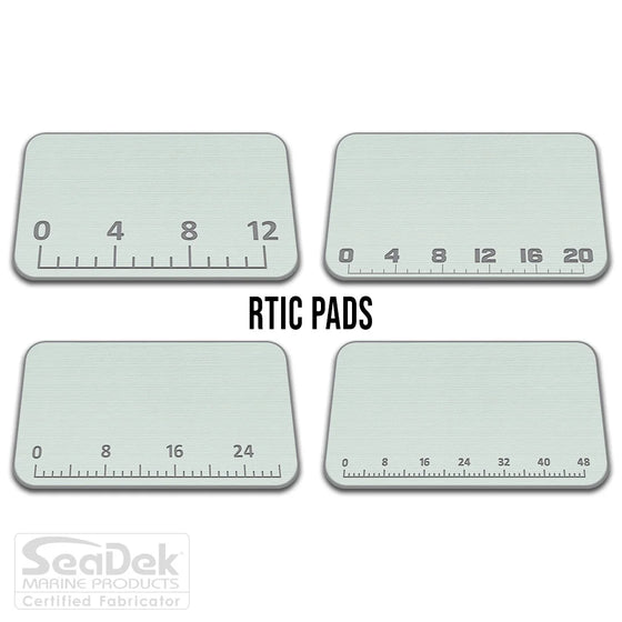 USATuff SeaDek ruler cooler pad for RTIC – Seafoam/StormGray EVA foam pad with integrated fish measuring ruler; durable non-skid RTIC cooler top pad.