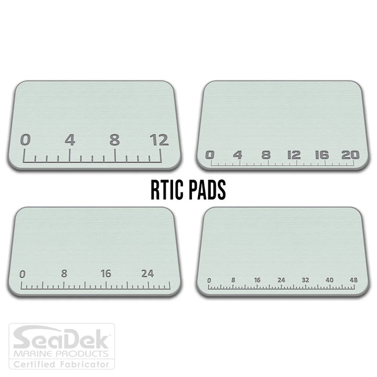 USATuff SeaDek ruler cooler pad for RTIC – Seafoam/StormGray EVA foam pad with integrated fish measuring ruler; durable non-skid RTIC cooler top pad.