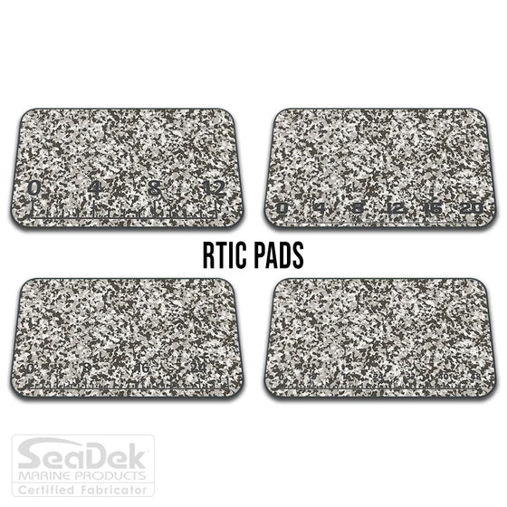  USATuff SeaDek ruler cooler pad for RTIC – SnowCamo/DarkGray EVA foam pad with integrated fish measuring ruler; durable non-skid RTIC cooler top pad.
