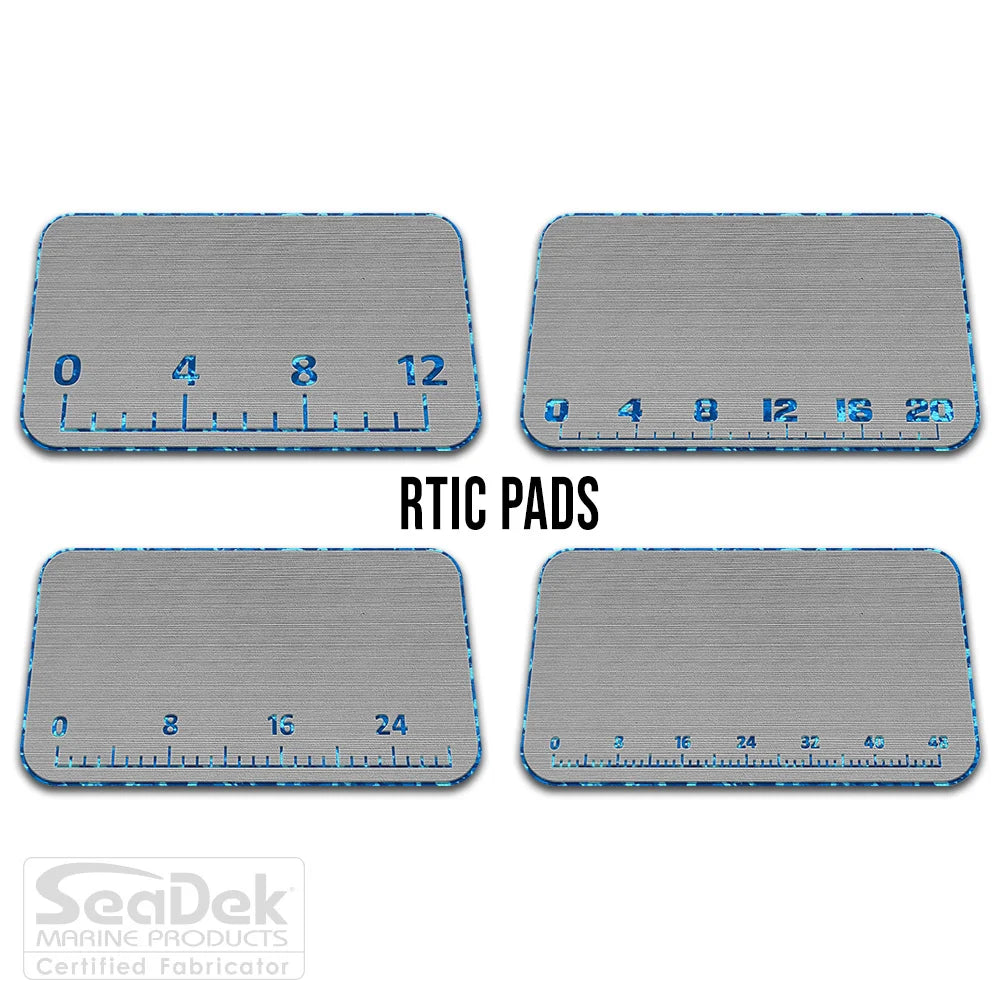  USATuff SeaDek ruler cooler pad for RTIC – StormGray/AquaCamo EVA foam pad with integrated fish measuring ruler; durable non-skid RTIC cooler top pad.
