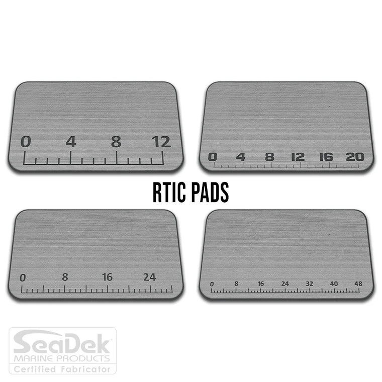 USATuff SeaDek ruler cooler pad for RTIC – StormGray/DarkGray EVA foam pad with integrated fish measuring ruler; durable non-skid RTIC cooler top pad.