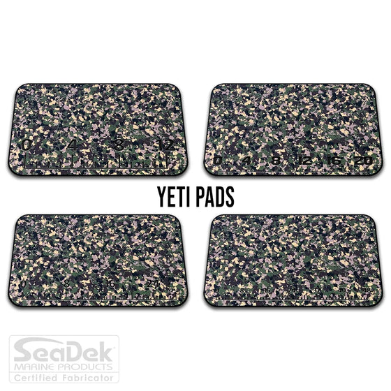 USATuff SeaDek ruler cooler pad for YETI – ArmyCamo/Black EVA foam pad with built-in fish measuring ruler; non-skid, custom-fit YETI cooler top accessory.