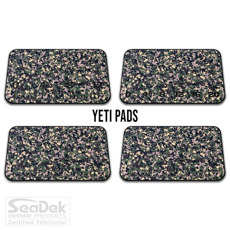 USATuff SeaDek ruler cooler pad for YETI – ArmyCamo/Black EVA foam pad with built-in fish measuring ruler; non-skid, custom-fit YETI cooler top accessory.