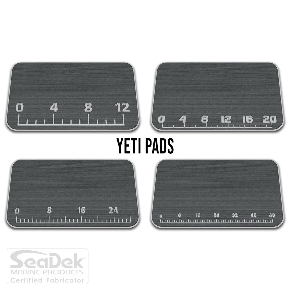  USATuff SeaDek ruler cooler pad for YETI – DarkGray/StormGray EVA foam pad with built-in fish measuring ruler; non-skid, custom-fit YETI cooler top accessory.