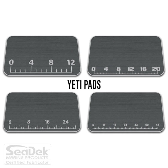  USATuff SeaDek ruler cooler pad for YETI – DarkGray/StormGray EVA foam pad with built-in fish measuring ruler; non-skid, custom-fit YETI cooler top accessory.