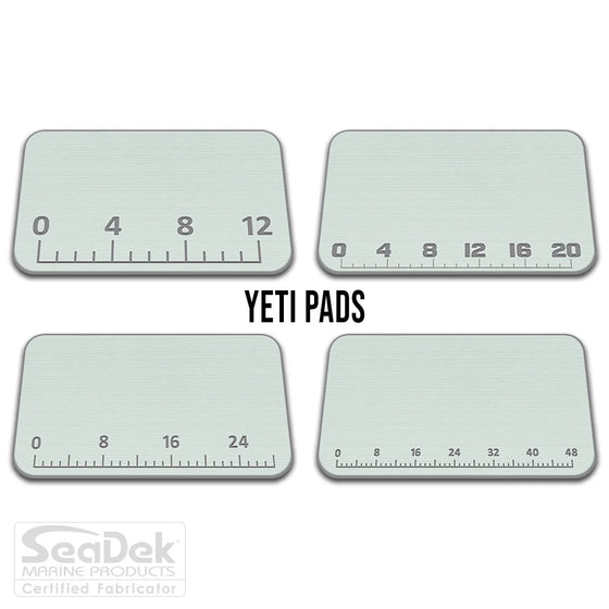 USATuff SeaDek ruler cooler pad for YETI – Seafoam/StormGray EVA foam pad with built-in fish measuring ruler; non-skid, custom-fit YETI cooler top accessory.