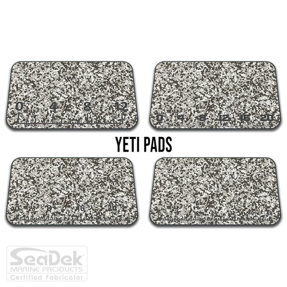  USATuff SeaDek ruler cooler pad for YETI – SnowCamo/DarkGray EVA foam pad with built-in fish measuring ruler; non-skid, custom-fit YETI cooler top accessory.