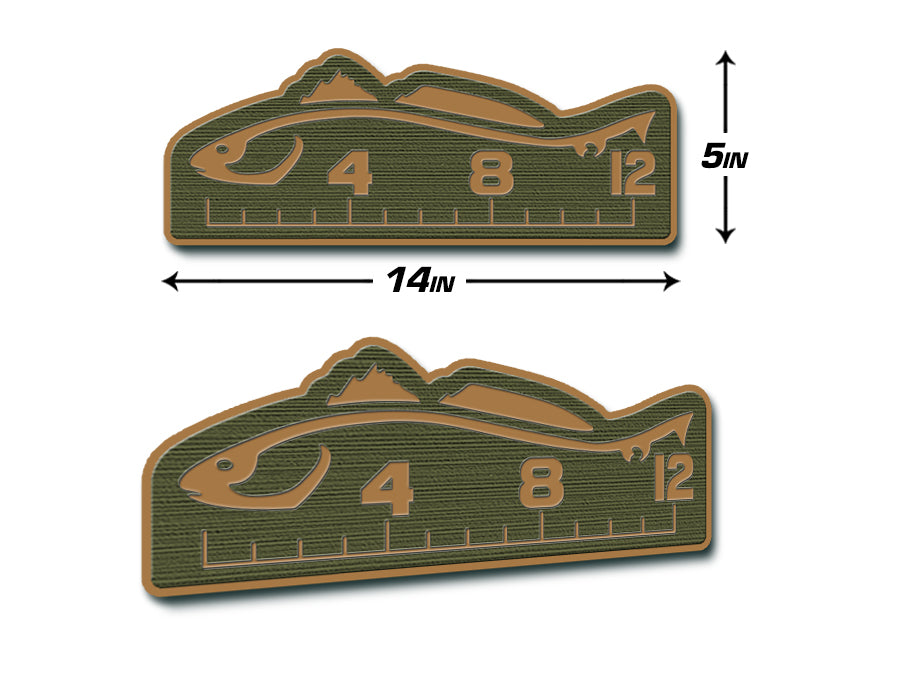 USATuff Fish Measuring Ruler / 12" Redfish Design / SeaDek Marine Mat EVA