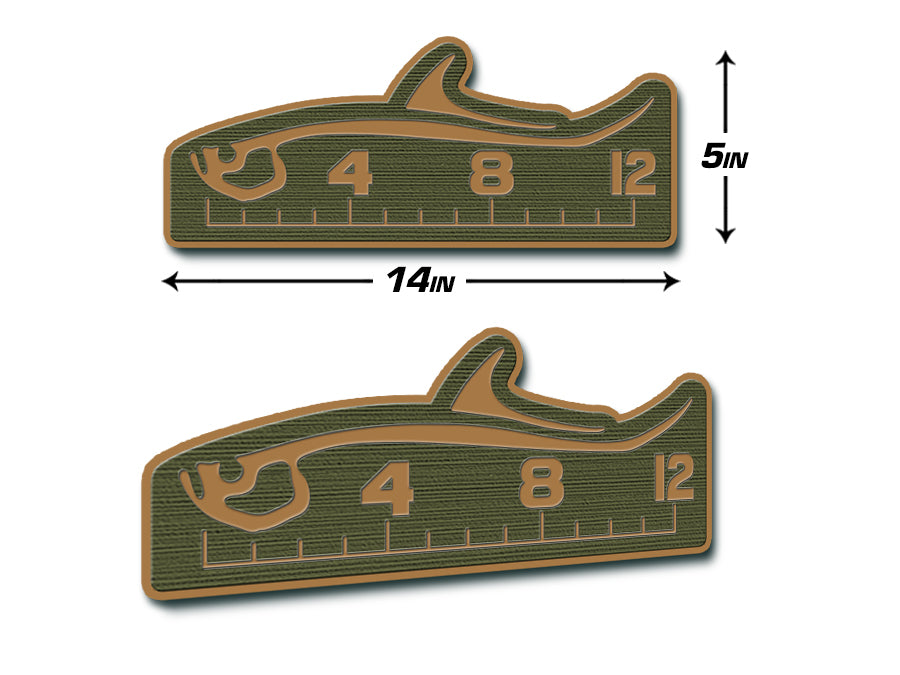 USATuff Fish Measuring Ruler / 12" Tarpon Design / SeaDek Marine Mat EVA