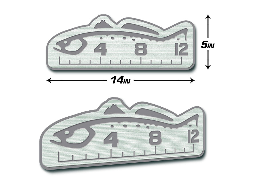 USATuff Fish Measuring Ruler / 12" Trout Design / SeaDek Marine Mat EVA