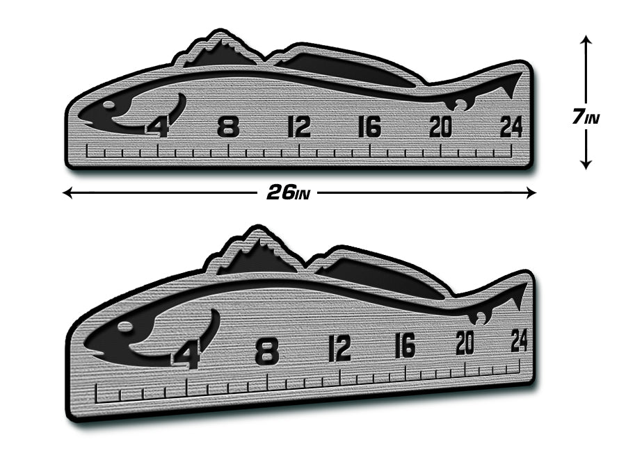  Fishing Pole Measuring Tape Sticker, 24 Inch Ruler