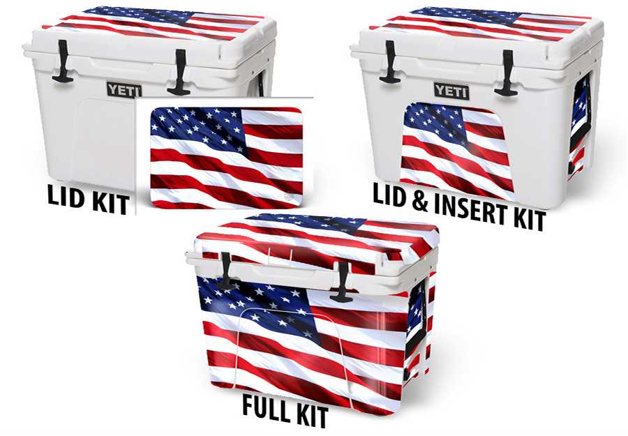 USATuff Cooler Accessories Skins Ice Chest Graphic Sticker Decal Kits - USA Stars