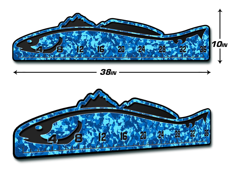 USATuff Fish Measuring Ruler / 36" Redfish Design / SeaDek Marine Mat EVA