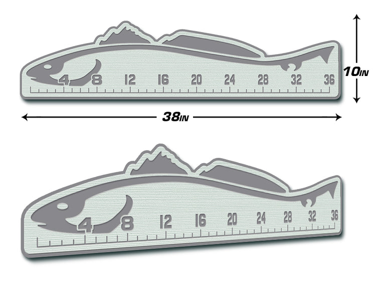 USATuff Fish Measuring Ruler / 36" Redfish Design / SeaDek Marine Mat EVA