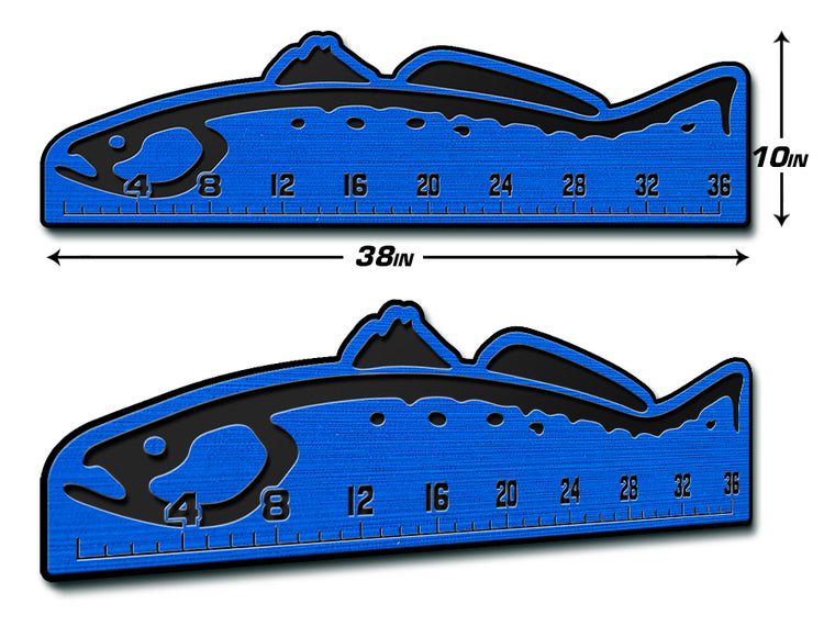 USATuff Fish Measuring Ruler / 36" Trout Design / SeaDek Marine Mat EVA