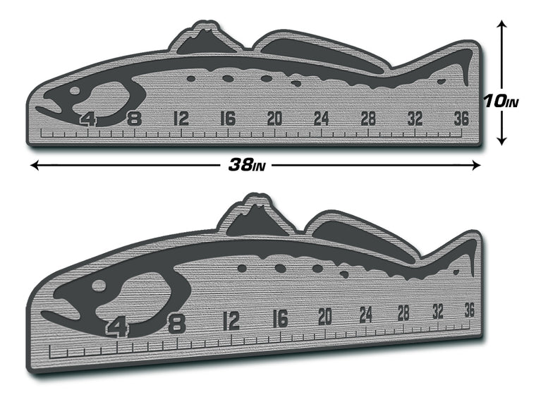 USATuff Fish Measuring Ruler / 36" Trout Design / SeaDek Marine Mat EVA