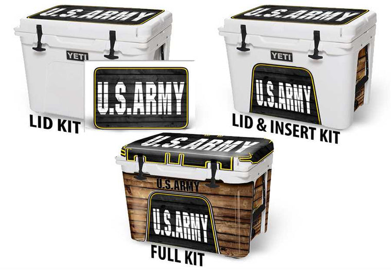 USATuff Cooler Accessories Ice Chest Graphic Sticker Decal Kits - Army