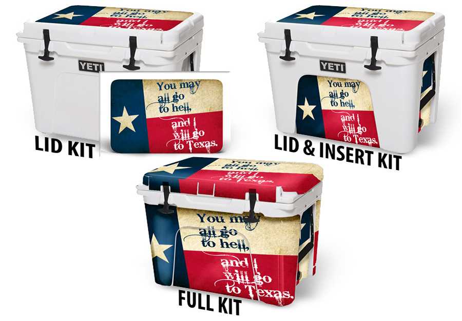 USATuff Cooler Accessories Ice Chest Graphic Sticker Skin Decal Kits - Texas Go To