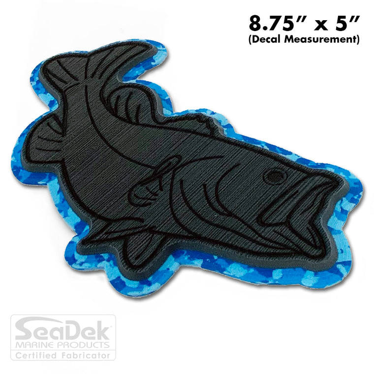Seadek 3D Decals by USATuff.com in Bass Design in Dark Gray Aqua Camo