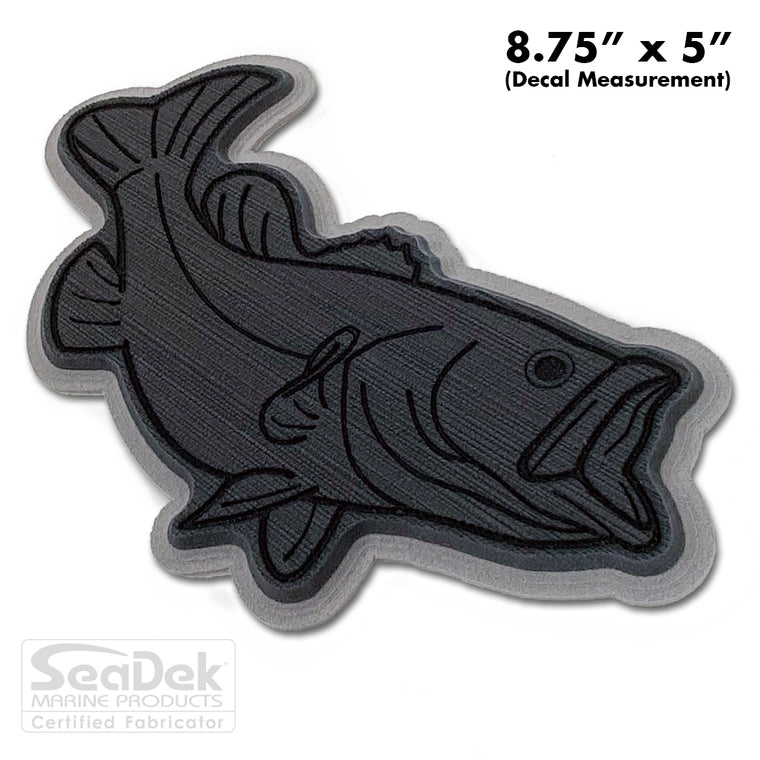Seadek 3D Decals by USATuff.com in Bass Design in Dark Gray Storm Gray