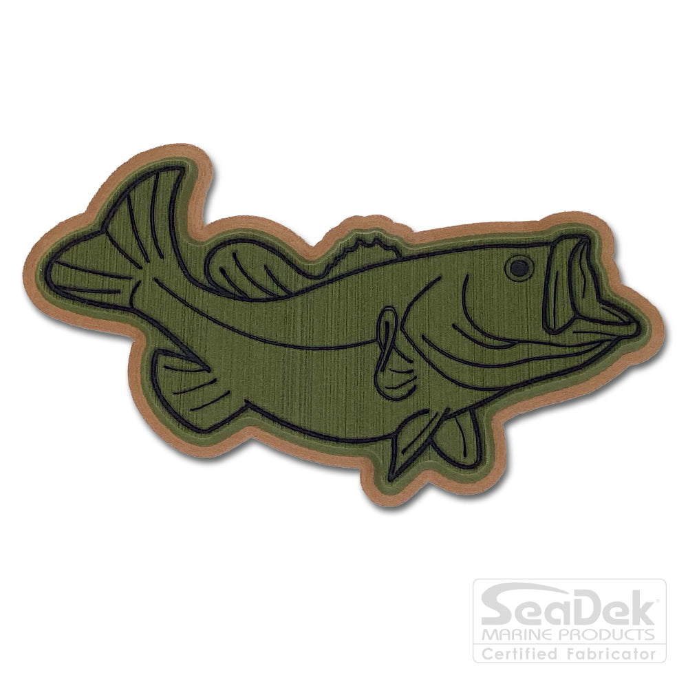 Seadek 3D Decals by USATuff.com in Bass Fish Design in Bimini Blue Black