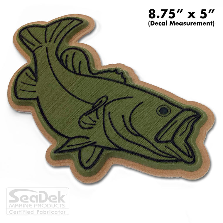 Seadek 3D Decals by USATuff.com in Bass Design in Green Mocha