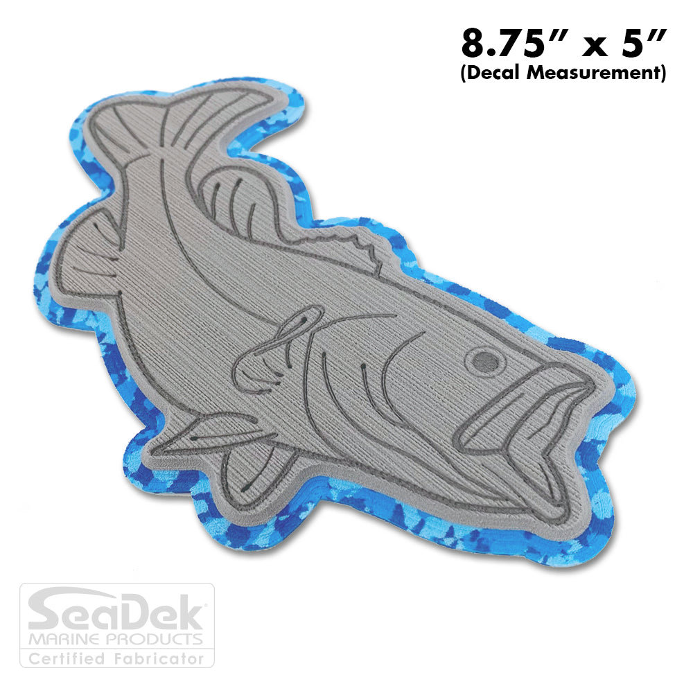 Seadek 3D Decals by USATuff.com in Bass Design in Storm Gray Aqua Camo