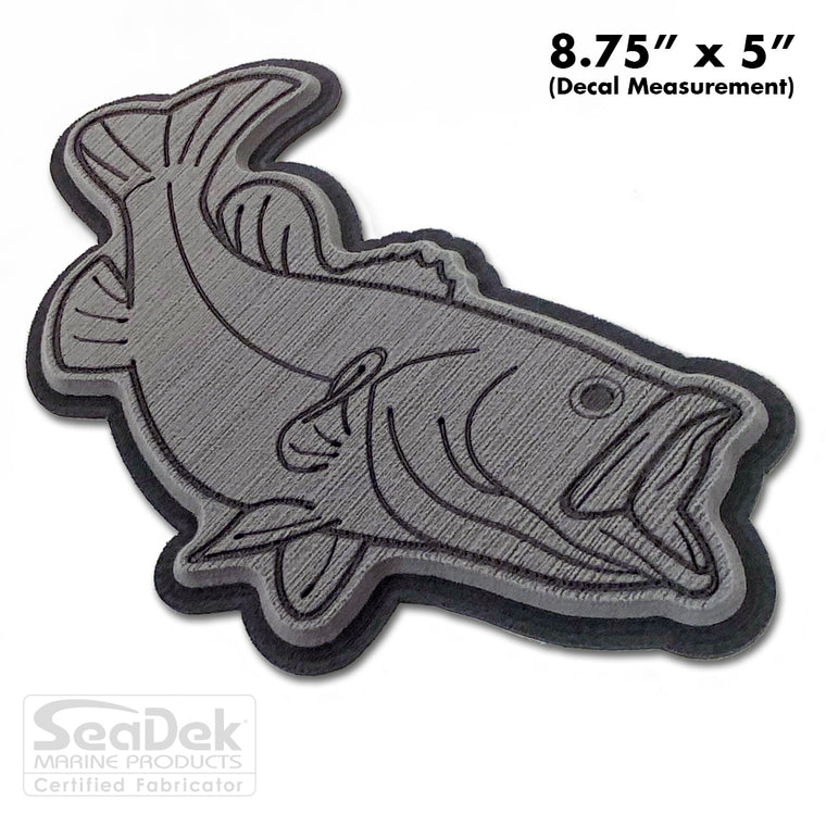 Seadek 3D Decals by USATuff.com in Bass Design in Storm Gray Dark Gray