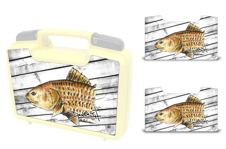 USATuff Wrap For Cliff Outdoors Bugger Beast and Bugger Junior Fly Boxes Graphic Sticker Decal Kits Redfish by David Danforth