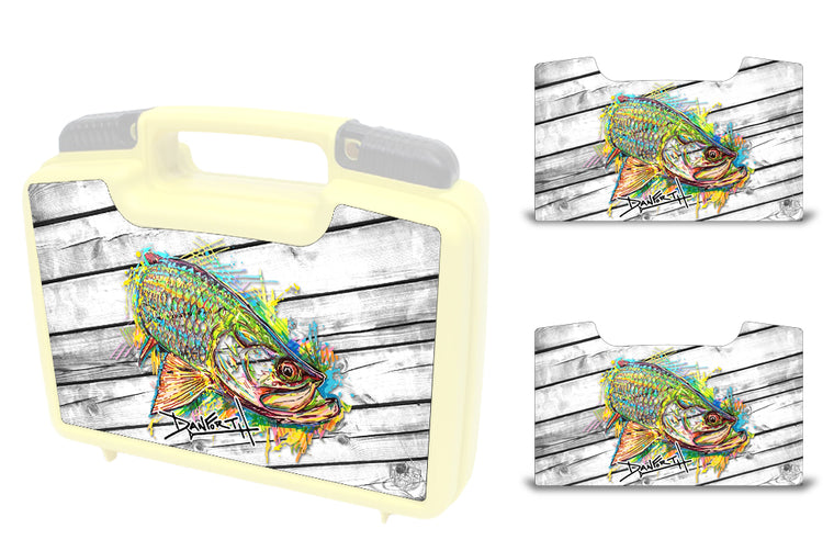 USATuff Wrap For Cliff Outdoors Bugger Beast and Bugger Junior Fly Boxes Graphic Sticker Decal Kits Tarpon Neon Blast by David Danforth