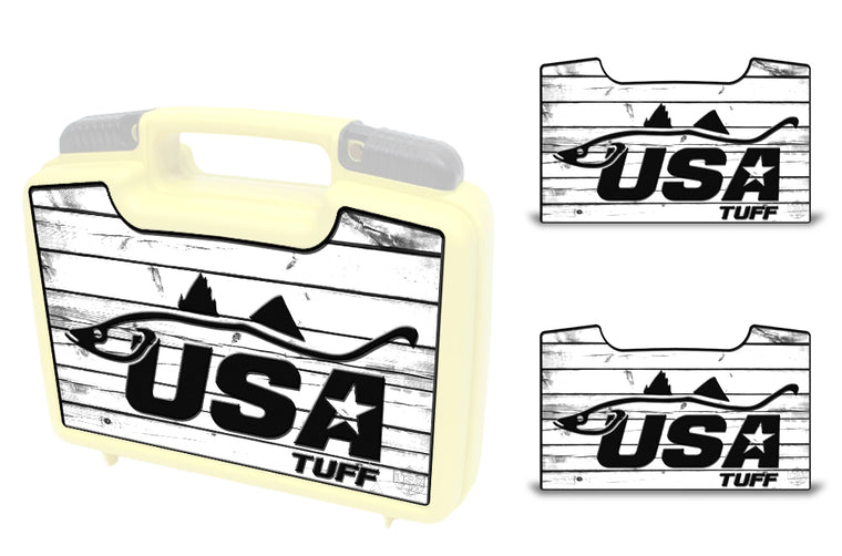 USATuff Wrap For Cliff Outdoors Bugger Beast and Bugger Junior Fly Boxes Graphic Sticker Decal Kits Snook White