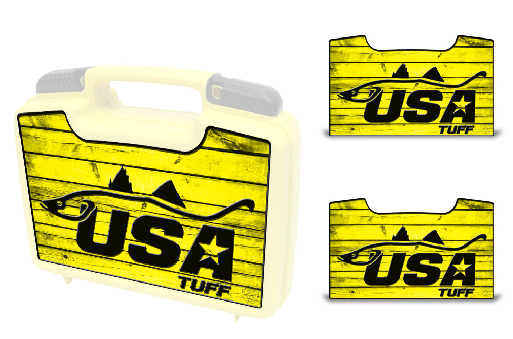 USATuff Wrap For Cliff Outdoors Bugger Beast and Bugger Junior Fly Boxes Graphic Sticker Decal Kits Snook Yellow