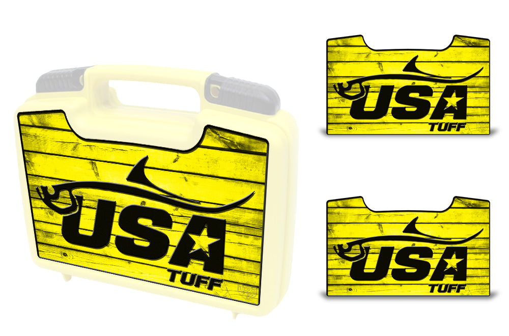 USATuff Wrap For Cliff Outdoors Bugger Beast and Bugger Junior Fly Boxes Graphic Sticker Decal Kits Tarpon Yellow