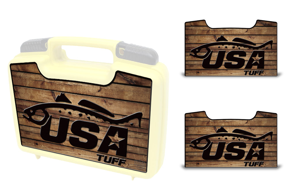 USATuff Wrap For Cliff Outdoors Bugger Beast and Bugger Junior Fly Boxes Graphic Sticker Decal Kits Trout Wood