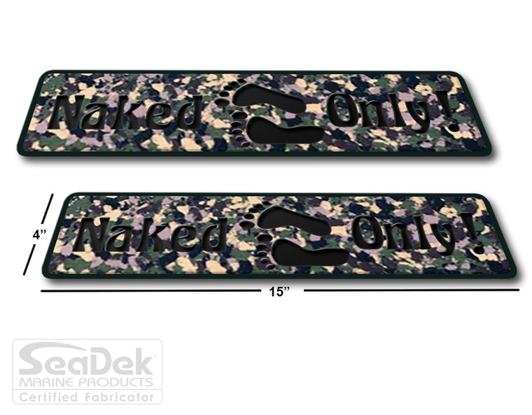 SeaDek Traction Step Pad | 2 Piece Set | 15x4 | ArmyCamo-Black - Naked Only Long