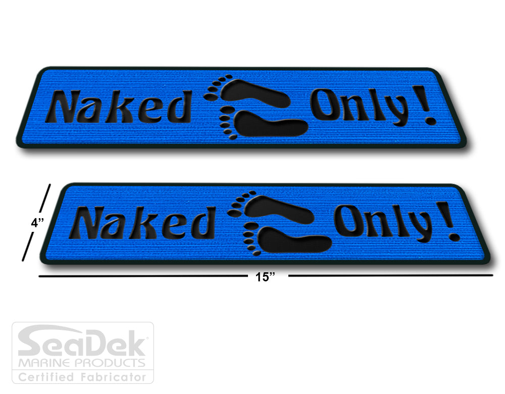 SeaDek Traction Step Pad | 2 Piece Set | 15x4 | BiminiBlue-Black - Naked Only Long