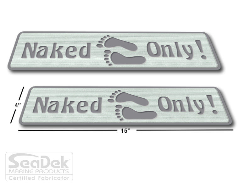 SeaDek Traction Step Pad | 2 Piece Set | 15x4 | SeaFoam-StormGray - Naked Only Long