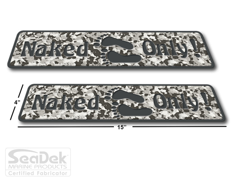 SeaDek Traction Step Pad | 2 Piece Set | 15x4 | SnowCamo-Dark-Gray - Naked Only Long