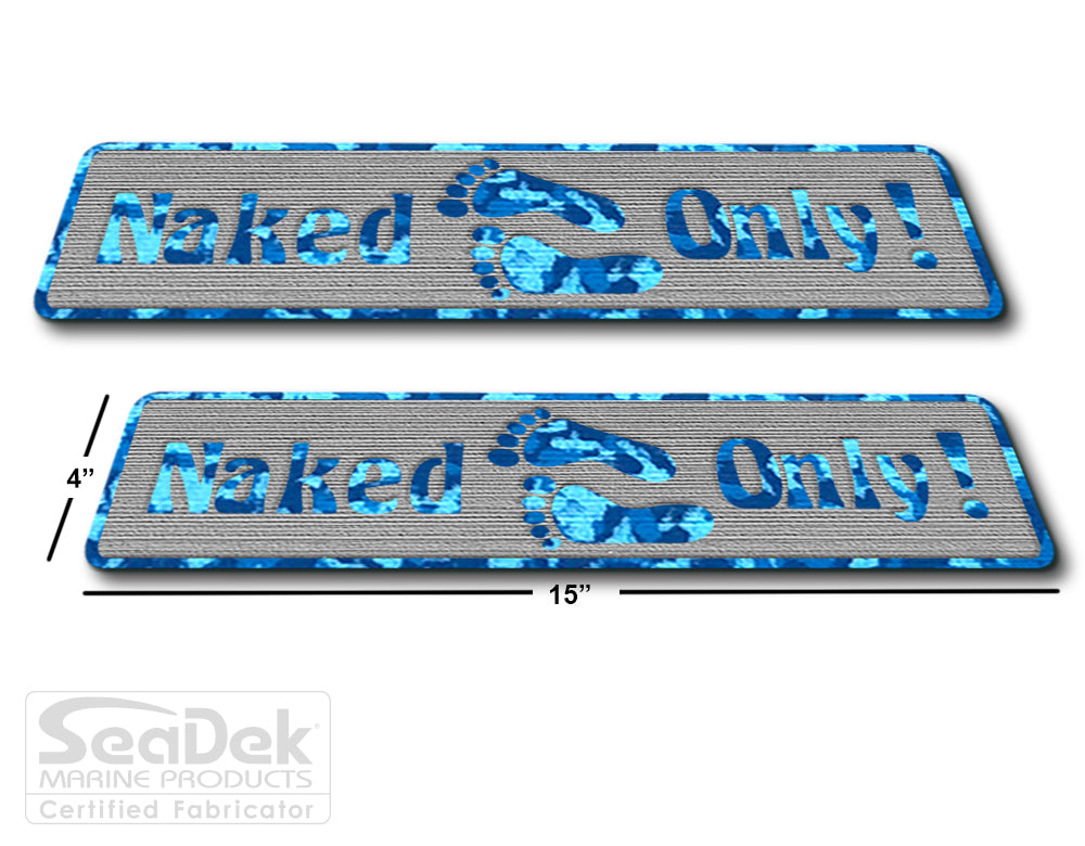 SeaDek Traction Step Pad | 2 Piece Set | 15x4 | StormGray-AquaCamo - Naked Only Long