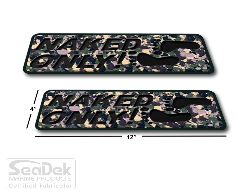 SeaDek Traction Step Pad | 2 Piece Set | 12x4 | ArmyCamo-Black - Naked Only Stacked