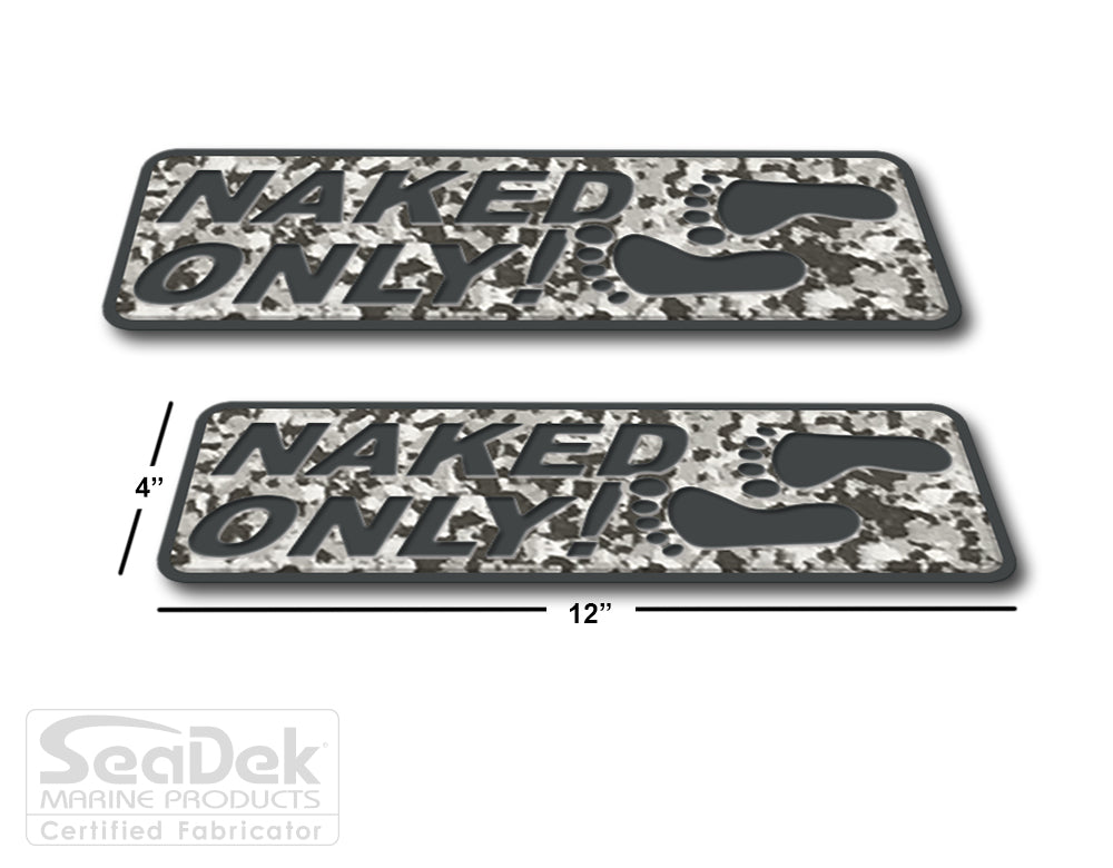 SeaDek Traction Step Pad | 2 Piece Set | 12x4 | SnowCamo-Dark-Gray - Naked Only Stacked