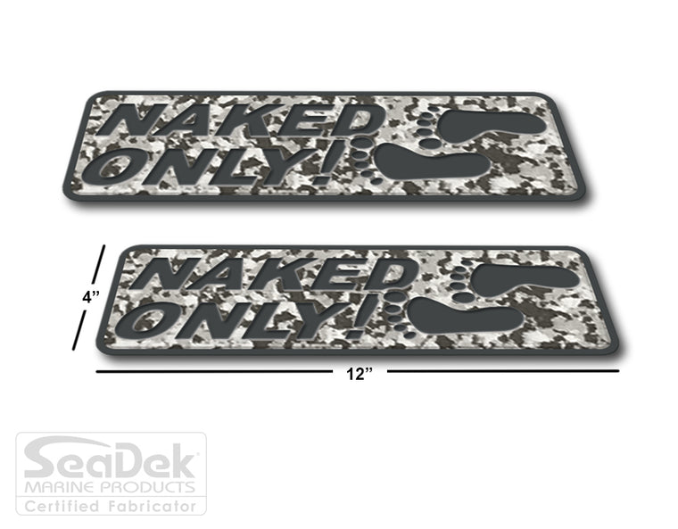 SeaDek Traction Step Pad | 2 Piece Set | 12x4 | SnowCamo-Dark-Gray - Naked Only Stacked