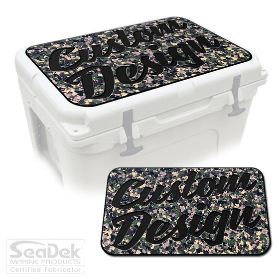 Custom SeaDek Cooler Pad in ArmyCamo-Black - Personalized EVA foam top for YETI and RTIC coolers