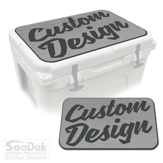 Custom SeaDek Cooler Pad in StormGray-DarkGray - Personalized EVA foam top for YETI and RTIC coolers