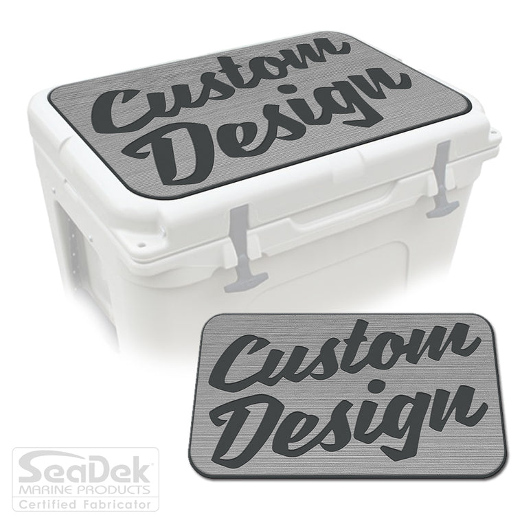Custom SeaDek Cooler Pad in StormGray-DarkGray - Personalized EVA foam top for YETI and RTIC coolers