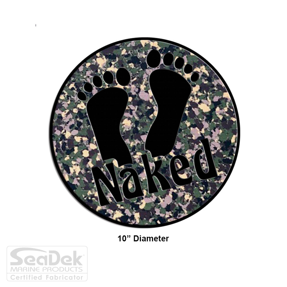 SeaDek Traction Step Pad | 10" Circle | ArmyCamo-Black - Naked