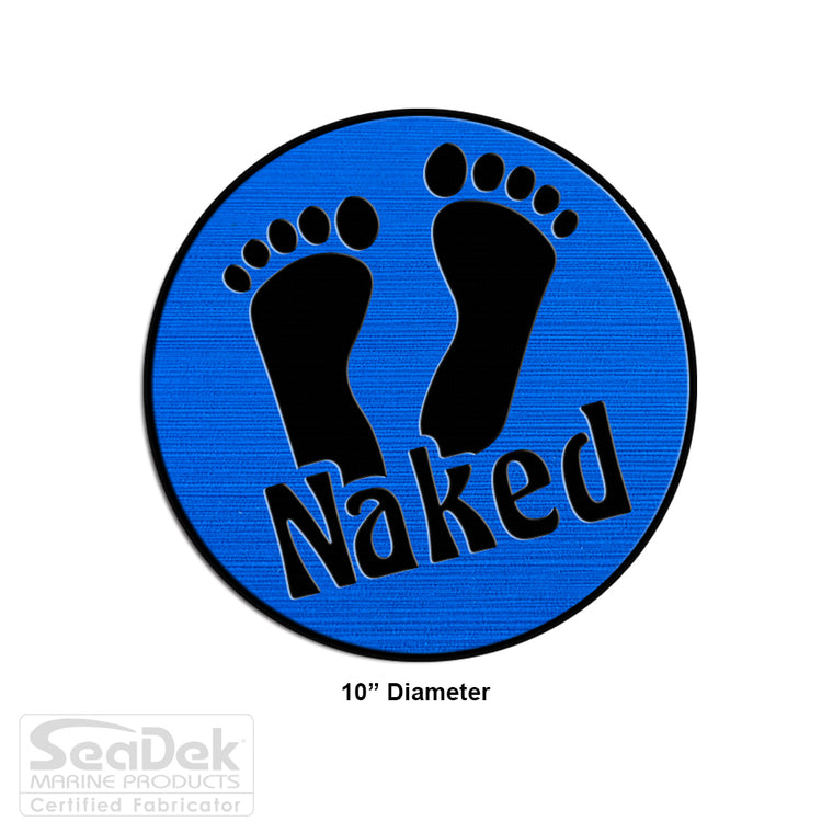 SeaDek Traction Step Pad | 10" Circle | BiminiBlue-Black - Naked