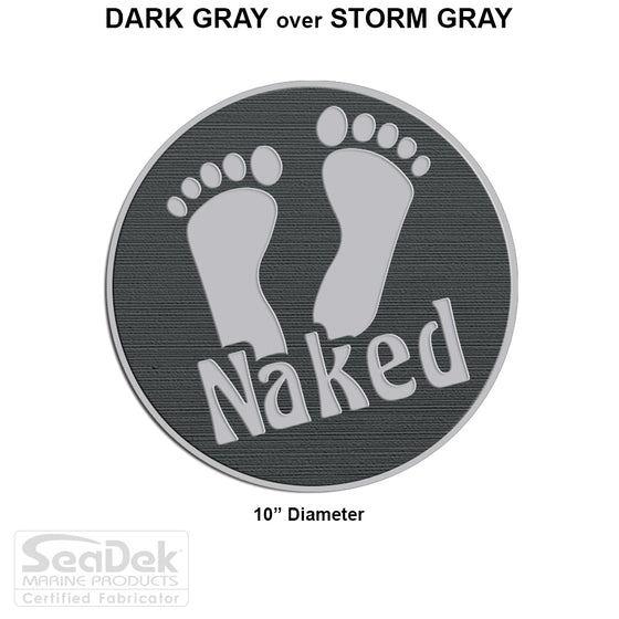 SeaDek Traction Step Pad | 10" Circle | DarkGray-StormGray - Naked