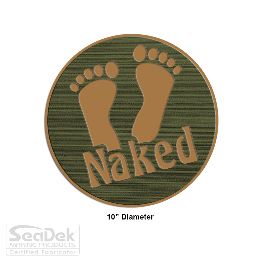 SeaDek Traction Step Pad | 10" Circle | OliveGreen-Mocha - Naked